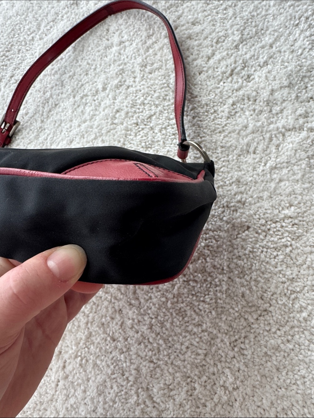 Prada Black and Red Leather-Trim Shoulder Bag - Picture 8 of 15